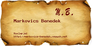 Markovics Benedek névjegykártya